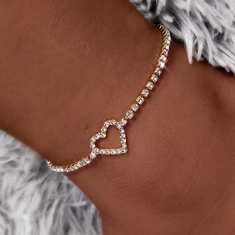 Rhinestone Chain Women Anklets