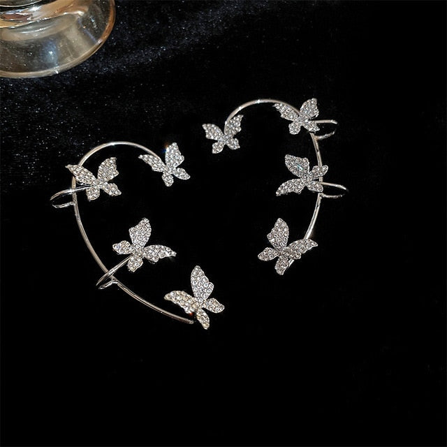 Metal Butterfly Ear Clips