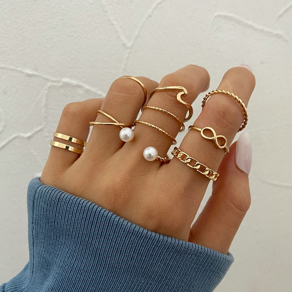 7pcs Fashion Rings Set