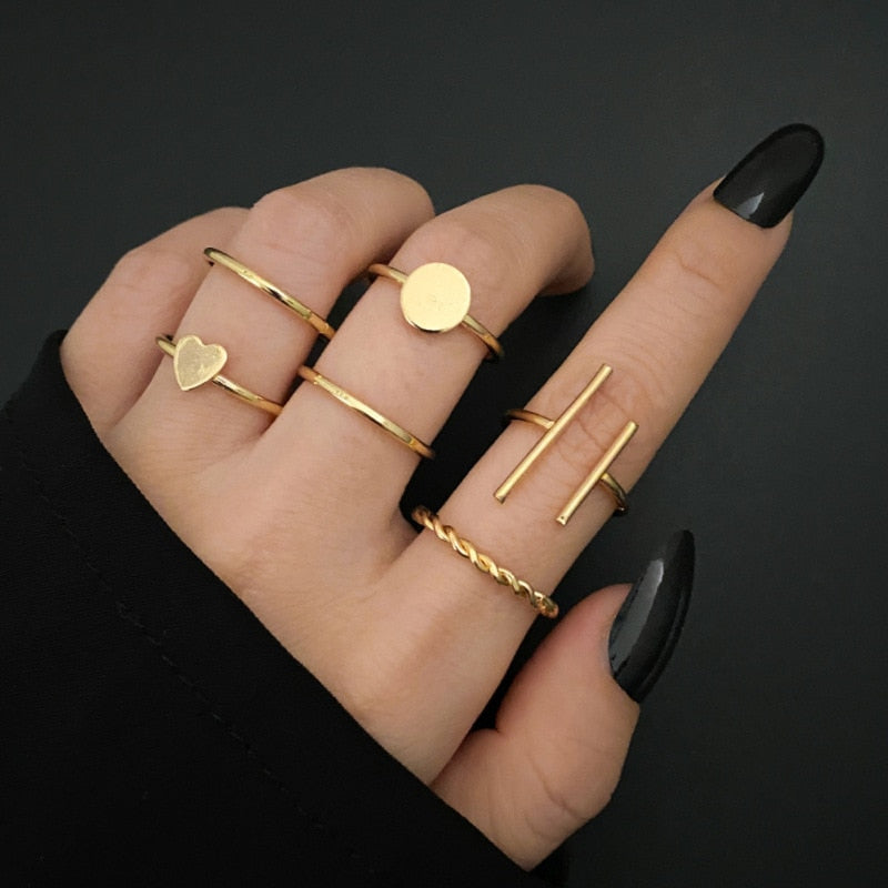 7pcs Fashion Rings Set