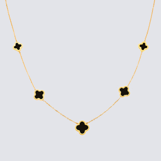 CLOVER NECKLACE | BLACK ONYX