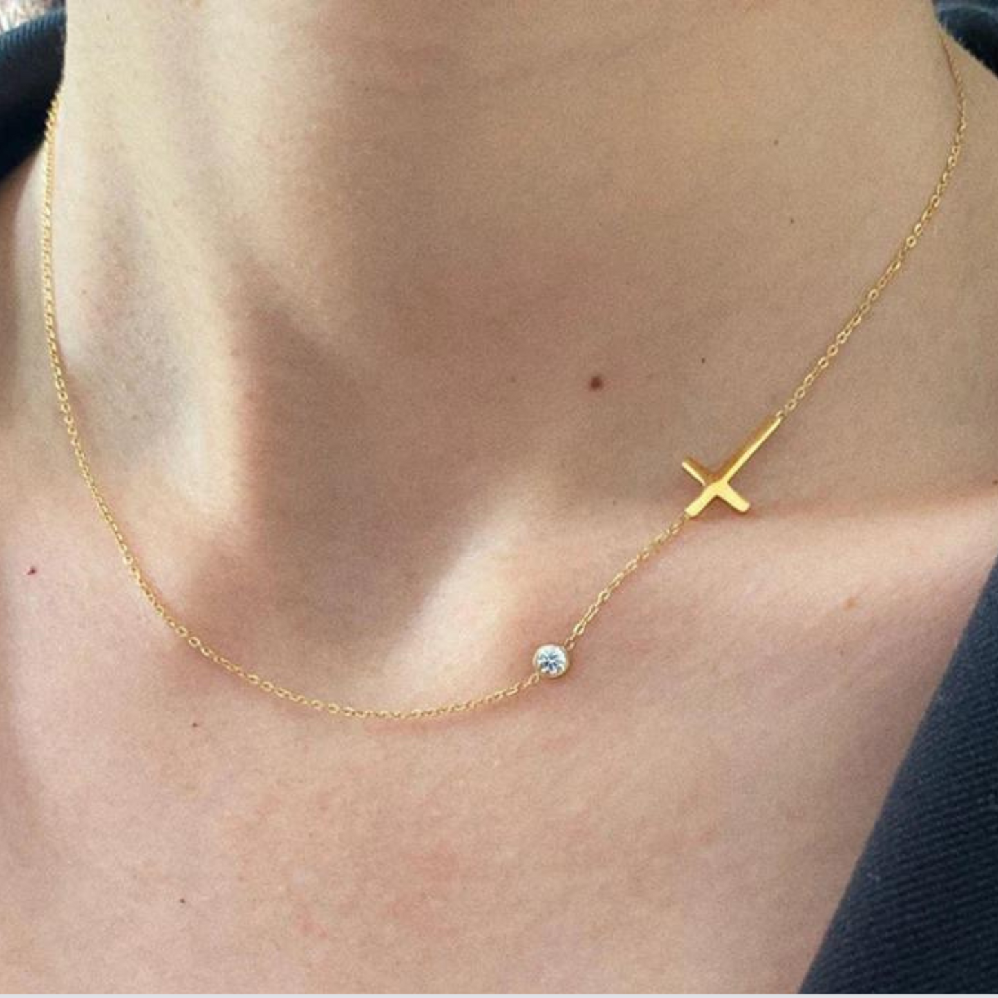 14K GOLD CROSS NECKLACE