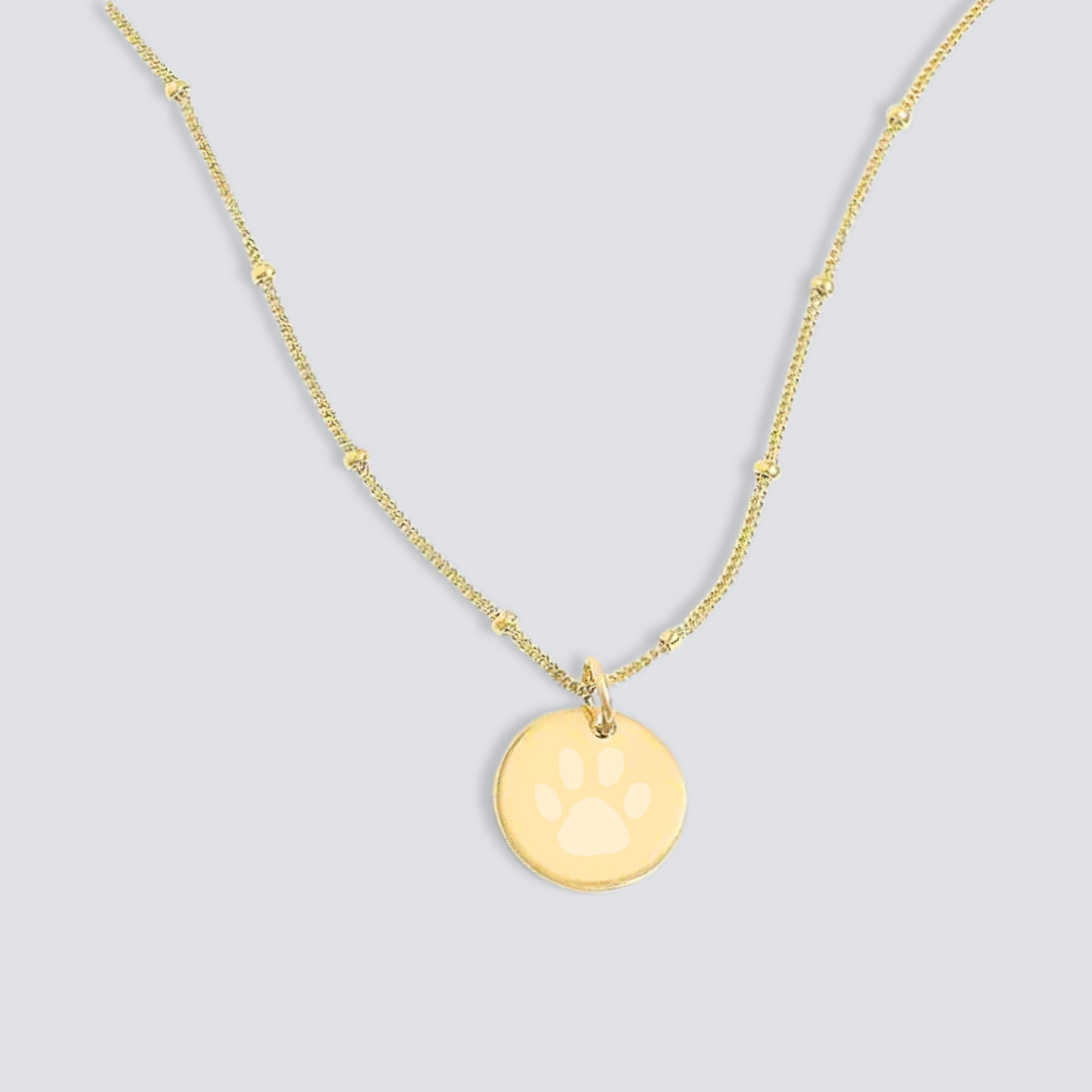 14K GOLD ENGRAVEABLE PET PRINT NECKLACE