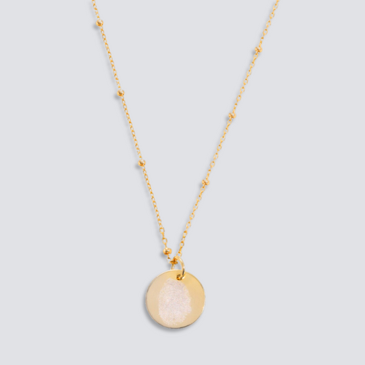 14K GOLD ENGRAVEABLE FINGERPRINT NECKLACE