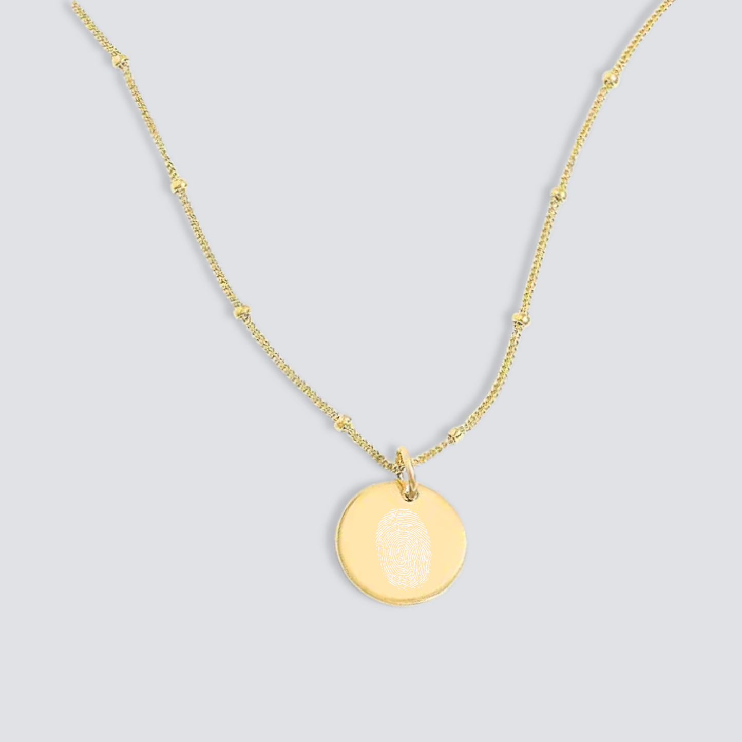 14K GOLD ENGRAVEABLE FINGERPRINT NECKLACE