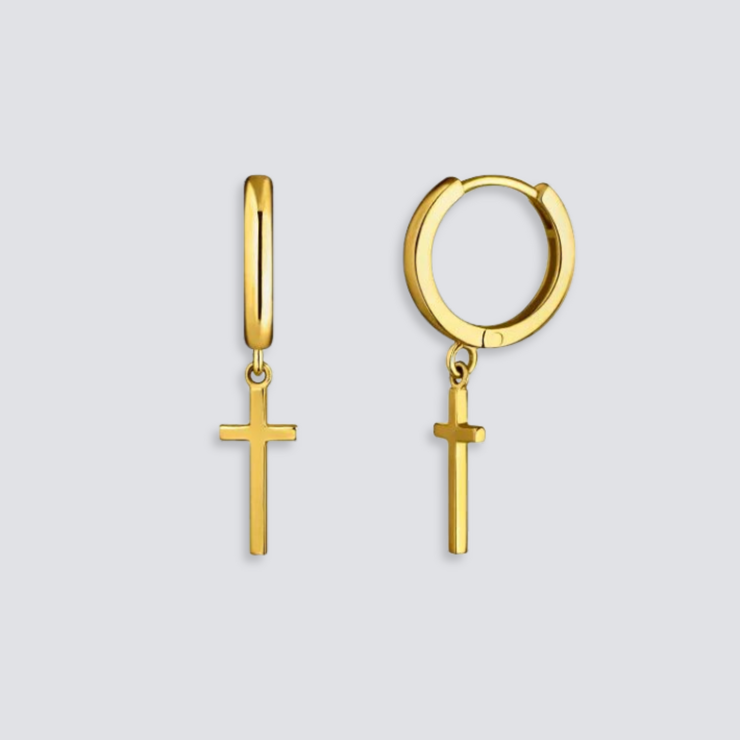 14K GOLD FAITH CROSS EARRINGS