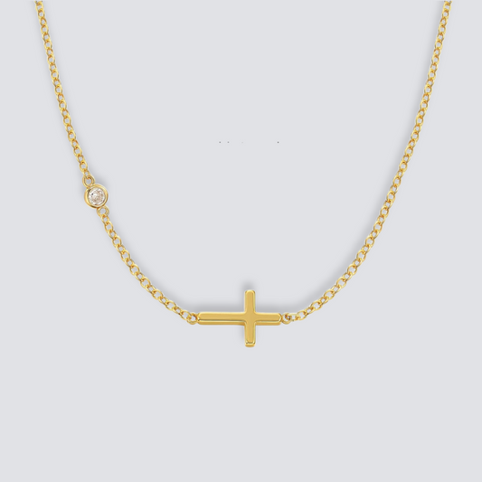 14K GOLD CROSS NECKLACE